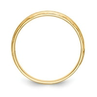 14k жълто златово пръстенна лента Сватбена диамант кръг AA Quality Trio Mens Размер 7