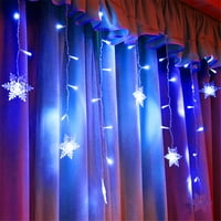 11.5ft LED Снежинка завеса струни Светлини режими на паметта мигащи светлини Коледно дърво светлини на закрито водоустойчиво празнично парти Свързана вълна Фея Светлина за рожден ден Коледни подаръци