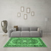 Ahgly Company Indoor Square Medallion Emerald Green Traditional Area Rugs, 8 'квадрат