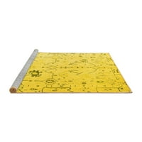 Ahgly Company Machine Wareable Indoor Rectangle Solid Yellow Modern Area Cugs, 8 '12'