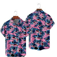 Коледни Дисни Лило & Стич ризи Хавайски къс ръкав лятна плажна риза ежедневни ризи Бутон надолу за деца възрастни