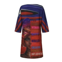 Плюс размер женски рокли Разчистване Жени Модни африкански винтидж печат среден ръкав v Врат Небрежна мини рокля в продажба