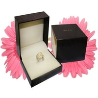 14k бяло злато черна диамант круша нарязана сватбен пръстен за жени Крис кръст ореол диамантен пръстен