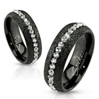 & Jury Черно йонно покритие от неръждаема стомана сватбена годежна лента на пръстена с размер женски мъже 10