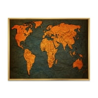 Дизайнарт 'древен свят карта на Африка' винтидж рамка платно стена арт принт