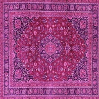 Ahgly Company Indoor Square Medallion Pink Традиционни килими, 5 'квадрат