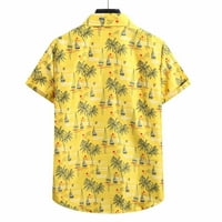Мъжки летни хавайски ризи Топ лапета с късо ръкав с едно дъно блуза тропически принт плаж тениски тениски