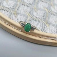 Изящни дамски сребърни пръстени овално изрязани диамантени бижута предложение за рожден ден подаръци Булчински Годежно парти Пръстени Един размер