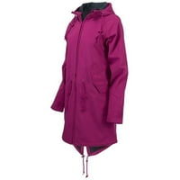 Пикси зимни палта за жени палто дъжд Дамски качулка дълго яке твърди ветроупорен водоустойчив външен палто Дамски палто лилаво + САЩ: 10