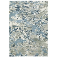 Стил Хейвън Емери съвременен резюме сиво синьо вътрешно зона килим 9'10 12'10