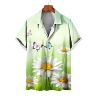 Лизечин сделки мъжки ризи Хавайски 3д не позициониране печатни дрехи с къс ръкав ревера дрехи Плаж върхове дрехи върхове дрехи блуза на клирънс