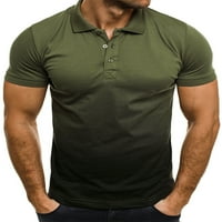 Frontwalk polo ризи мъжки бизнес работни тениски върхове градиент цвят небрежни копчета с къс ръкав тениска лято основна пуловер блуза