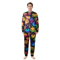 Ешо Хелоуин съвпадение на семейни пижами комплекти качулки комбинезони от еднократно ромпериране на празнични празнични PJS заспиване