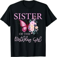 Жени върхове сестра 1-ви първи рожден ден, съвпадащ на семейството пеперуда флорална тениска подарък екипаж на шията парти ризи тийджър