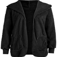 Abtel женско яке с качулка палто небрежно изстрелване дами топли зимни палта черни s