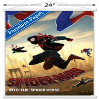 Marvel MCU - Spider -Man - в плаката за стена на паяка - с дървена магнитна рамка, 22.375 34