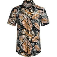 Cllios Хавайска риза за мъже Лятна графична плажна риза Разхлабени ризи с къс ръкав удобен бутон надолу алоха риза отгоре за плажен празник