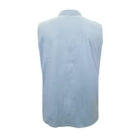 Мъжки летни памучни бельо твърди ризи Несъдебни без ръкави спортни тренировки ежедневни върхове Блузи блузи