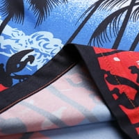 Adviicd Мъжки лятна мода за свободното време морски плаж хавайска отпечатана риза Топ блуза с качулки с качулки мъже