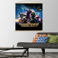 Marvel Cinematic Universe - Guardians of the Galaxy - Плакат за един лист стена с дървена магнитна рамка, 22.375 34