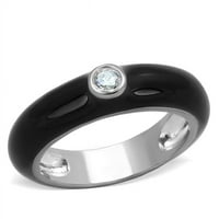 Дамски месингов пръстен от родий с ААА клас ЦЗ в прозрачен размер 8