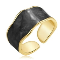 Toyella Fashion Retro Simple Alloy Drip Ring Black