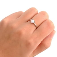 аксесоари Опал пръстен любовник форма на сърцето Опал бял камък ръчни бижута модни бижута пръстени бели 7