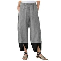 Корашански панталони за жени, женско памучно бельо твърдо пачуърк нередовни разхлабени панталони Небрежни панталони, женски панталони