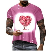 Freshlook Men's Tops Нова отпечатана тениска Мъжки ежедневни къси ръкави дрехи улица хип-хоп 3D отпечатан връх, розов 4xl